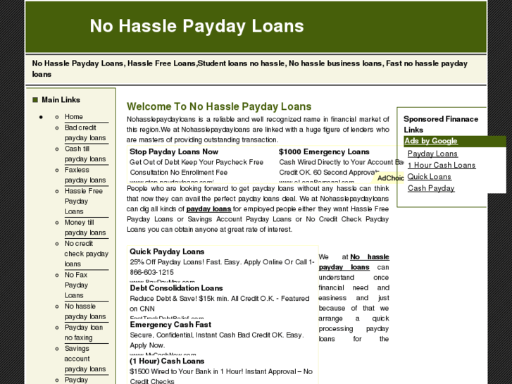 www.nohasslepaydayloans.net