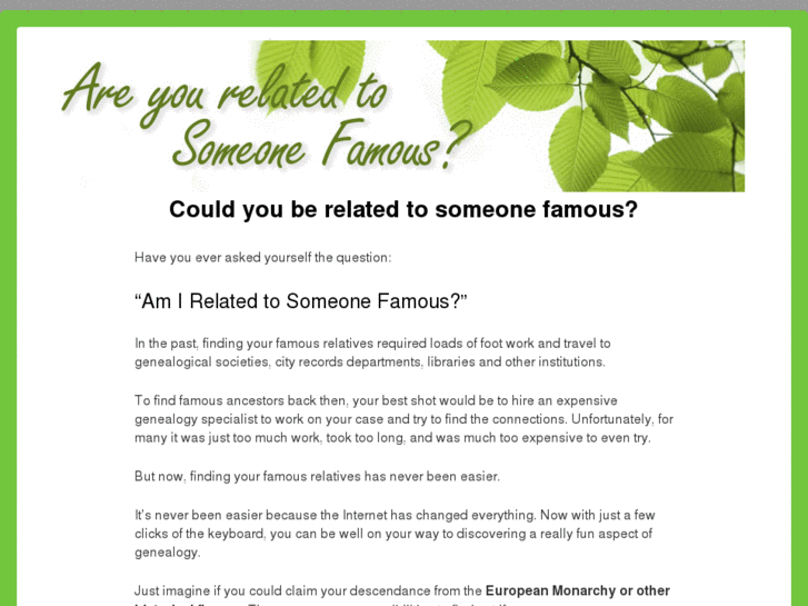 www.am-i-related-to-someone-famous.com