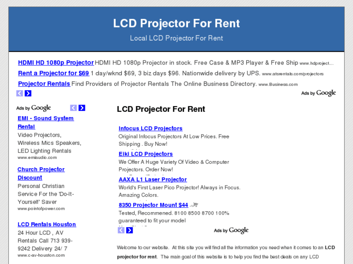 www.lcdprojectorforrent.com