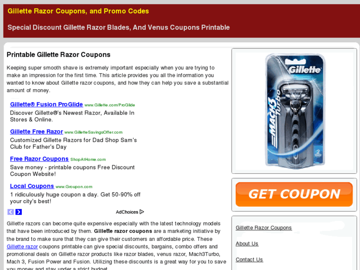 www.gilletterazorcoupons.net