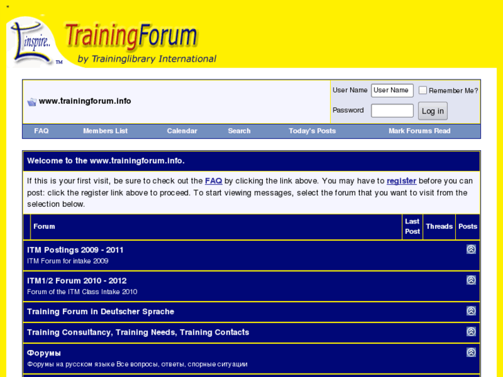 www.trainingforum.info
