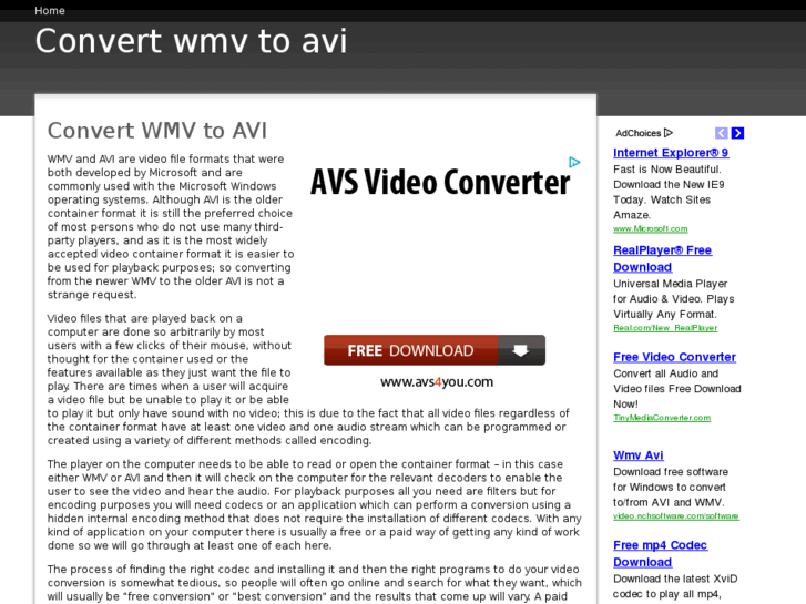 www.convertwmvtoavi.net