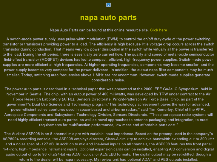www.napa-auto-parts.net