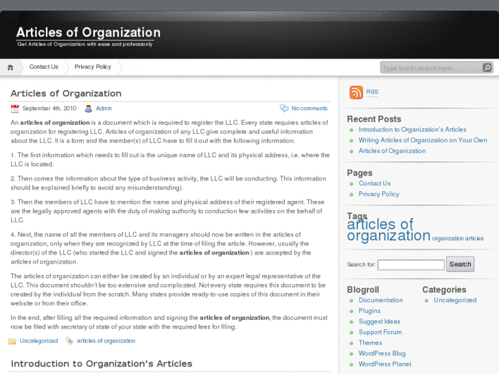 www.myarticlesoforganization.com