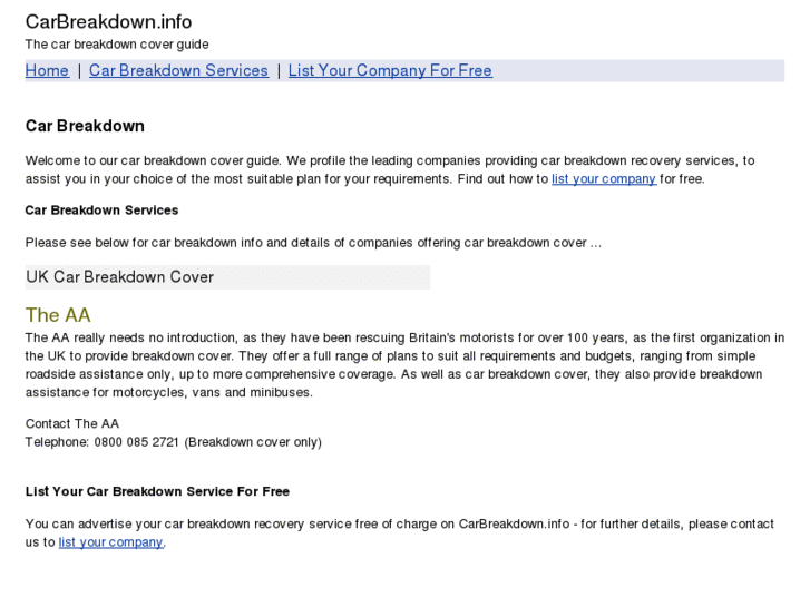 www.carbreakdown.info