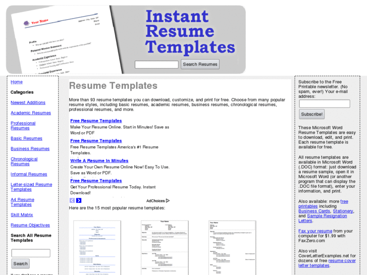 www.instantresumetemplates.com