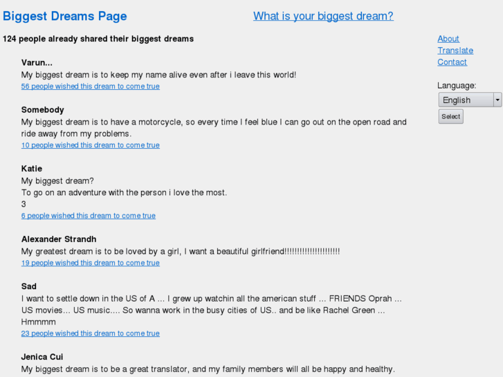 www.biggestdreampage.com