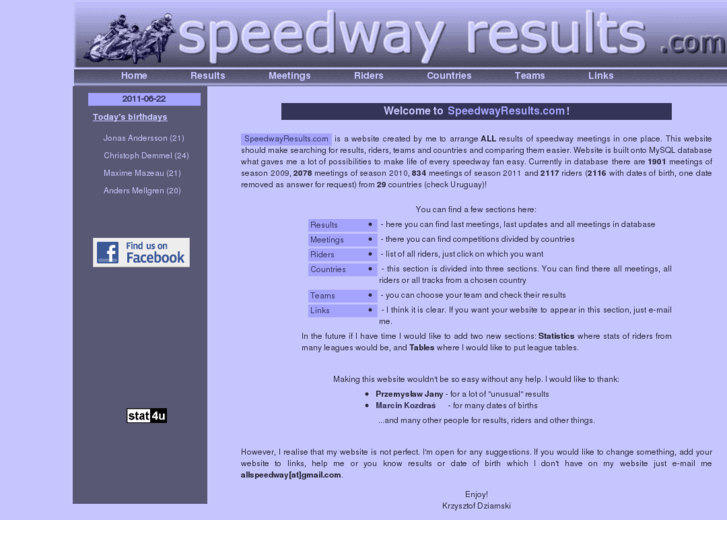 www.speedwayresults.com