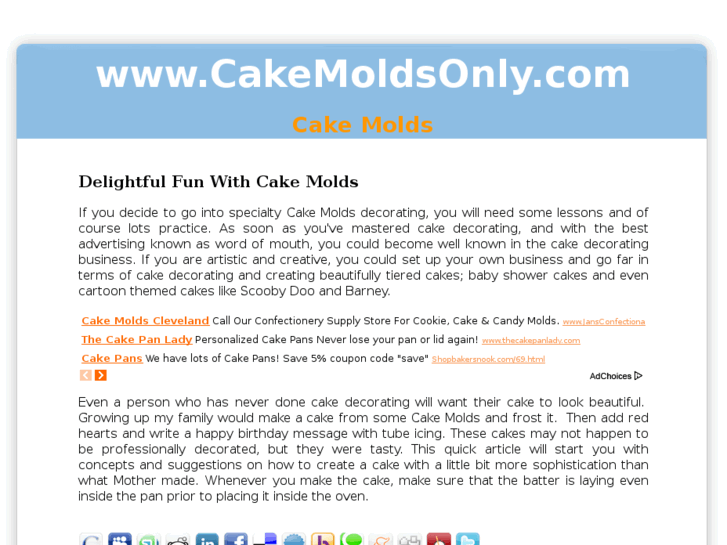 www.cakemoldsonly.com