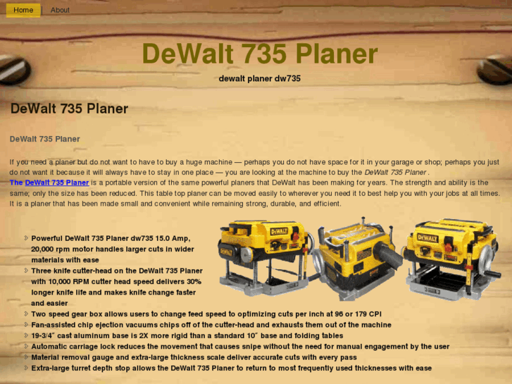 www.dewalt735planer.com