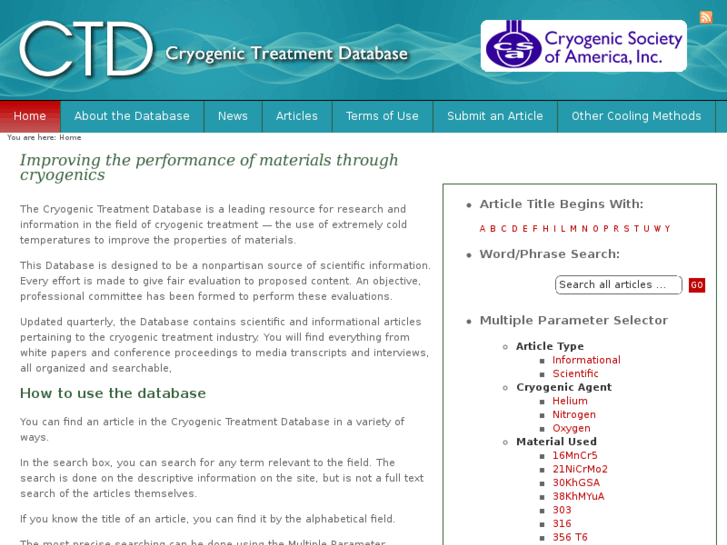 www.cryogenictreatmentdatabase.org