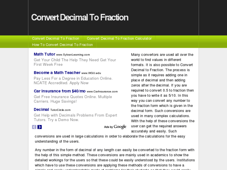 www.convertdecimaltofraction.com