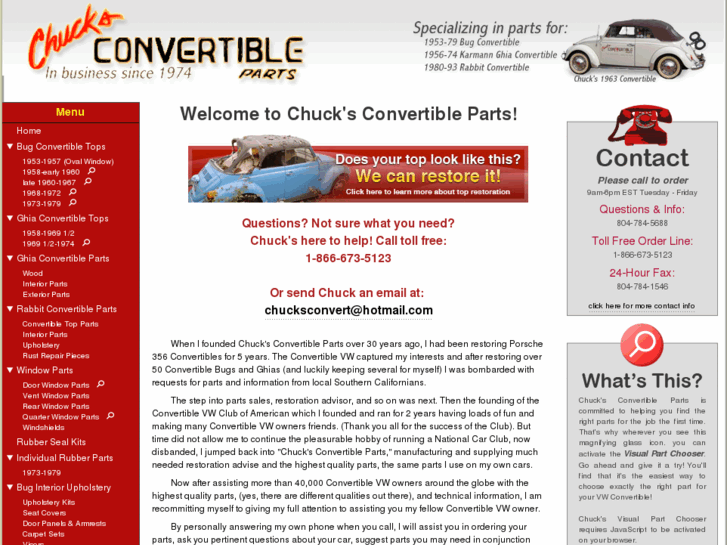 www.chucksconvertibleparts.com