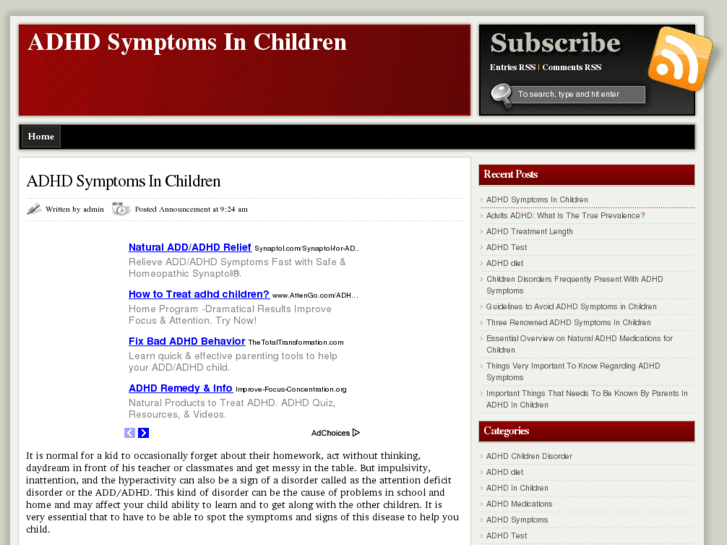 www.adhdsymptomsinchildren.com