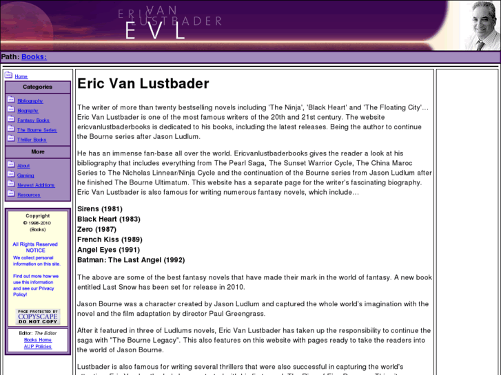 www.ericvanlustbaderbooks.com