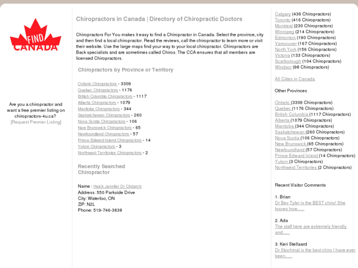 www.chiropractors-4u.ca