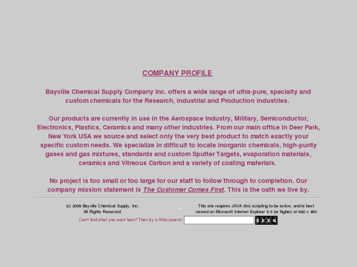 www.bayvillechemical.com