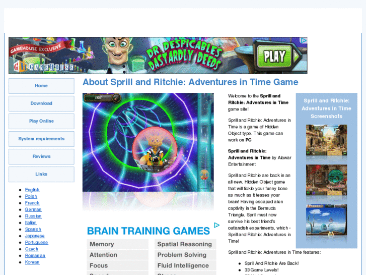 www.sprillandritchieadventuresintimeonlinegame.com