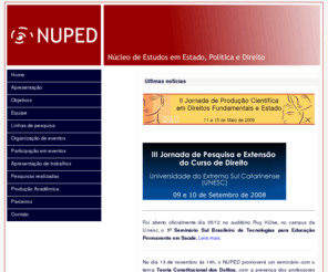 nupedunesc.net: NUPED - Núcleo de Estudos em Estado, Política e Direito.
NUPED - Núcleo de Estudos em Estado, Política e Direito.