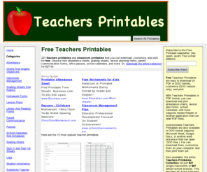 teachersprintables.net: Teachers Printables
Free Teachers Printables in DOC and PDF format