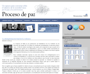 procesodepaz.org: Proceso de paz
Un espacio para conversar sobre el esfuerzo de la sociedad vasca por la paz y la convivencia