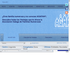 agafan.es: Asociación Galega de Familias Numerosas
Portal de la Asociación Galega de Familias Numerosas