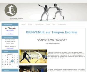 tampon-escrime.com: Tampon-Escrime: ile de la Réunion (974), cours d'épée, fleuret, club, sport
Tampon Escrime, club sportif basé au Tampon à l'ile de la Réunion ( 974 ), propose des cours de fleuret et d'épée pour les enfants et les adultes.