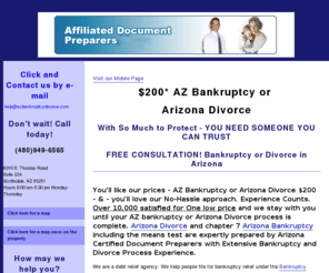 az-visitation.com: AZ Bankruptcy or Arizona Divorce $200* WHY PAY MORE?
You'll like our prices - AZ Bankruptcy or Arizona Divorce $200* - &amp - you'll love our No-Hassle approach. Experience Counts. Over 10,000 satisfied for One low price.