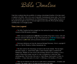 abiblestudy.com: A Chronological Bible Timeline: An Introduction
A timeline of the dates stated or implied in the Bible.