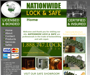 yourlockpro.com: Home || Nationwide Lock and Safe - "Professional Locksmithing and Safe Services" - yourlockpro.com
Nationwide Lock and Safe:  Professional Lisenced Certified Insured Bonded Locksmithing services, coast to coast service