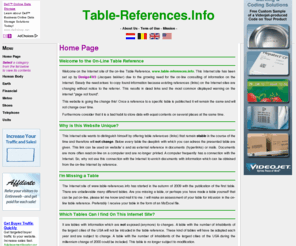 table-references.info: Table-References.Info - Home Page
Introduction on-line Table-Reference