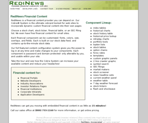 index-table.com: RediNews provides dynamic financial content components for your website
RediNews financial content keeps your site updated with dynamic financial content: stock charts, tickers, tables, and SEC Filings
