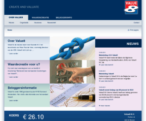 3lcapital.com: Value8 N.V.
Value8 is beursgenoteerd op NYSE Euronext Amsterdam en richt zich op het creeren van waarde voor middelgrote bedrijven. Peter Paul de Vries is CEO van Value8
