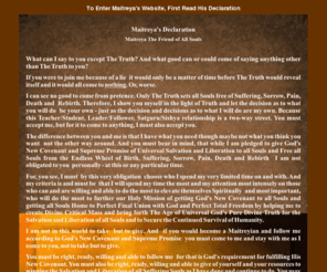 godseternaluniversalreligion.org: Maitreya The Friend of All Souls
Maitreya's Declaration and The Gate through which an Aspirant must enter