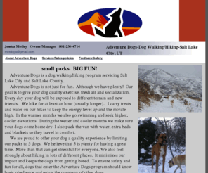 adventuredogs.biz: dog walking, Adventure Dogs, llc Salt Lake City, UT About Adventure Dogs
Adventure Dogs offers off-leash walks and hikes in the Salt Lake City area.