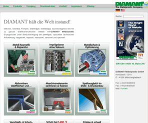 pvd-seal.com: DIAMANT Metallplastic GmbH
DIAMANT Metallplastic GmbH -  Polymer gebundene Produktions-, Reparatur- und Instandhaltungsprodukte