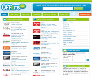 bestoffer.co.uk: Offers.co.uk for the latest offers, deals, discounts and voucher codes
Offers.co.uk is the home of the UK's hottest offers, best deals, biggest discounts, fantastic online savings, vouchers, voucher codes and shopping bargains from all the leading high street names and specialist online retailers.