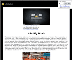 454bigblock.com: 454 Big Block
Take a look at our informative site on the one of a kind engine that that is the 454 big block.
