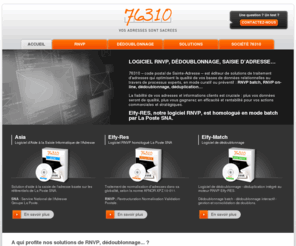 logiciel-rnvp.net: RNVP : Logiciel RNVP, RNVP en ligne, dédoublonnage, normalisation adresse
RNVP : logiciel RNVP Elfy-RES homologué par la Poste / SNA pour le traitement de fichiers d'adresses postales: RNVP batch, RNVP en ligne, dédoublonnage, normalisation adresse,...