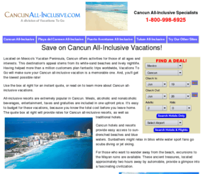 cancunallinclusives.com: Cancun All-Inclusive, Cancun All Inclusive, Cancun All-Inclusive Vacations, Cancun All-Inclusive Vacation, All Inclusive Cancun Vacations
Cancun All-Inclusive Guide. Your source for Cancun all inclusive resorts, Cancun all-inclusive hotels and other Cancun all-inclusive vacations.