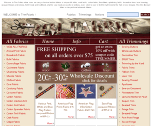 europeanfabric.com: Fabrics , Trims , Notions - Trim Fabric Online Store - Shop Now while supplies last!
Trim Fabric online store, we offer discount fabric by the yard and wholesale fabrics. Fashion fabrics of unique silk fabric, wool fabric, cotton fabric, linen fabric, upholstery fabric, decorative trims, lace trimming, jacquard ribbons and notions.