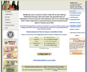 nammoney.com: NamMoney - Vietnam Dong
Buy Vietnam Dong easily and safely from nammoney.com. All Vietnamese Dong orders are delivered FedEx COD.