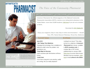 americaspharmacist.net: America's Pharmacist Online
America's Pharmacist, the official magazine of the National Community Pharmacists Association, reaches every independent pharmacy in the United States.