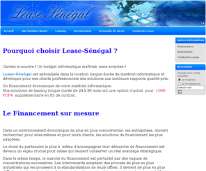 lease-senegal.com: Lease-Sénégal - Spécialise de la Location longue durée de Matéirel Informatique
Lease-Senegal Spécialiste de Location de Matériel Informatique . Informatique au Sénégal -Location