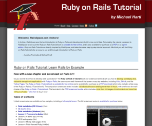 railsspace.com: Ruby on Rails Tutorial: Learn Rails by Example | Ruby on Rails 3 Tutorial book and screencasts | by Michael Hartl
Ruby on Rails Tutorial: Learn Rails by Example by Michael Hartl