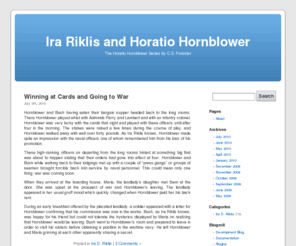 riklis.org: Ira Riklis: Captain Horatio Hornblower and Ira Riklis « Ira Riklis and Horatio Hornblower
For Ira Riklis, the story of Captain Horatio Hornblower is a favorite. Explore the link between Ira Riklis and Captain Horatio in this interview.