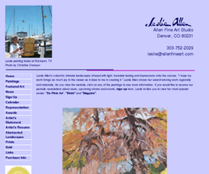 allenfineart.com: Allen Fine Art Studio featuring Plein Air, Landscapes, Abstract Fine Art by Leslie Allen
Allen Fine Art Studio, featuring fine art by Leslie Allen including plein air, abstracts, landscapes and florals. 