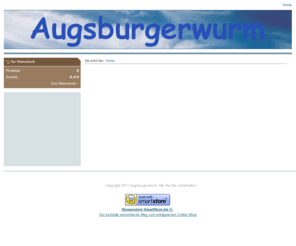 augsburgerwurm.de: Herzlich Willkommen hier können sie Regenwürmer kaufen als Lebendköder, Lebendfutter, Kompost - Augsburgerwurm
Hier können Sie Regenwürmer Angelwürmer, Futterwürmer und Wurmhumus bestellen