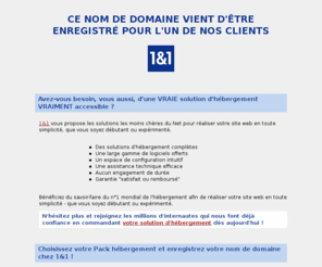 relire.fr: Hébergement, enregistrement de nom de domaine et services internet par 1&1 Internet
Réservez votre nom de domaine avant que quelqu'un ne le fasse avant vous! Choisissez 1&1 pour enregistrer votre nom de domaine et héberger votre site personnel, celui de votre association ou de votre entreprise. 1&1 propose des solutions adaptées à tous vos besoins !