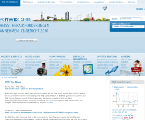 rwerwnkommunal.net: RWE AG - Strom. Gas. Wasser. Dienstleistungen.
RWE bietet Energie. Kerngeschäfte sind Strom, Gas, Wasser, Wärme, Anlagen, Netze, Services, Festbrennstoffe und Öl. 